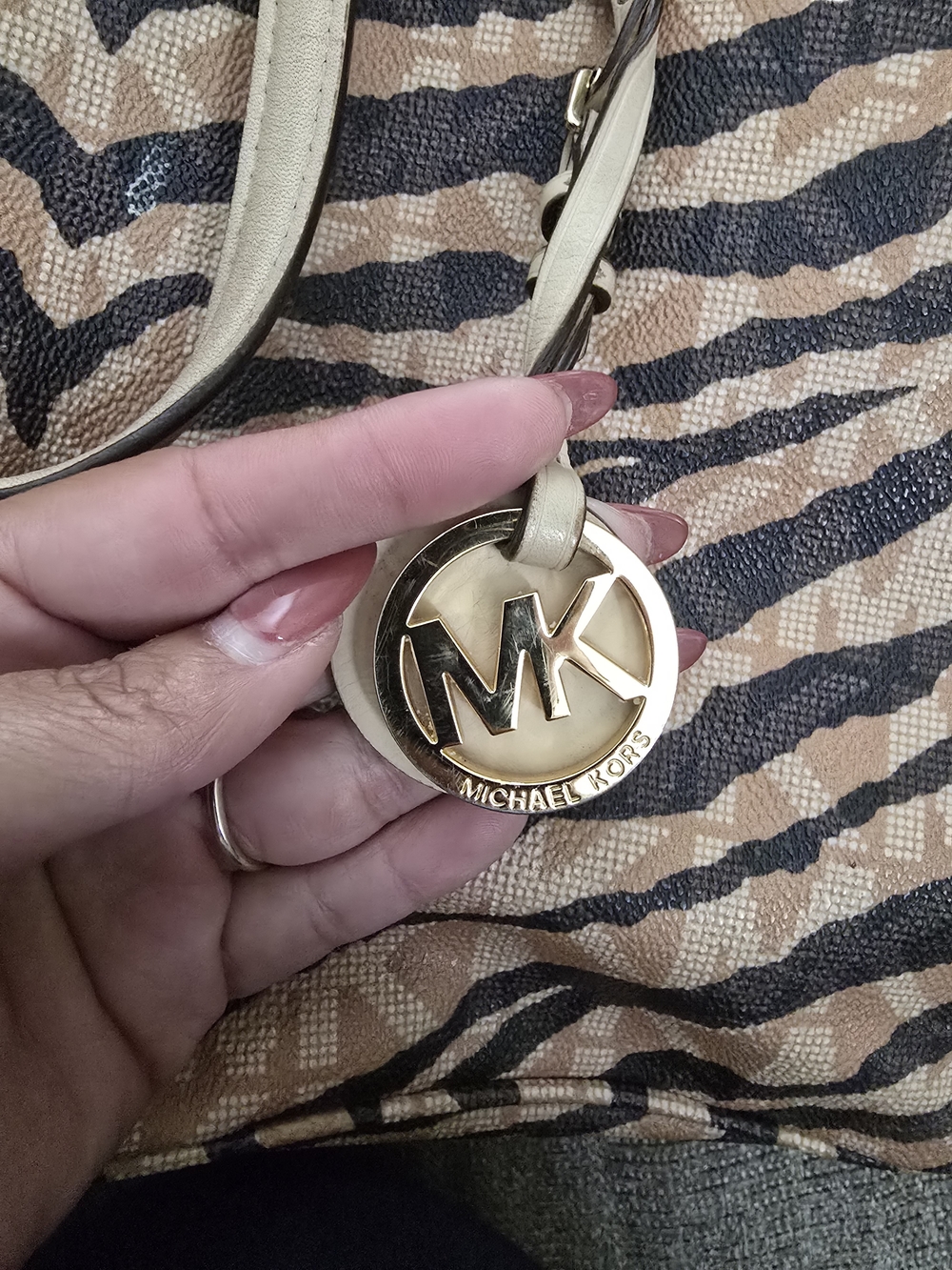 Michael Kors Tan and Black Zebra-Print Tote - Picture 2 of 8
